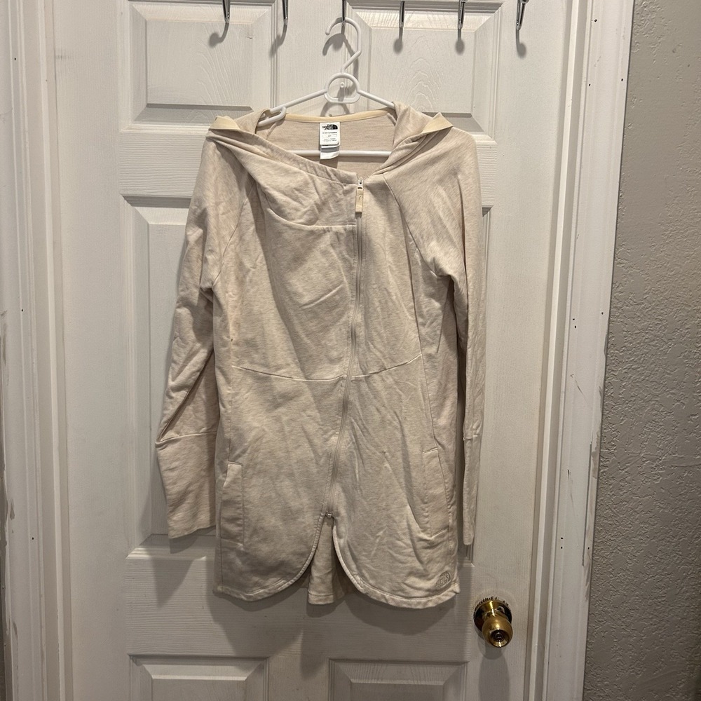 The North Face‎ Womens Tadasana Hooded Full Zip Thumbholes Jacket Beige Size L